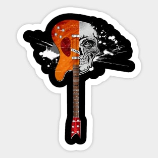 Skull Guitar Design Sticker